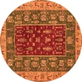 thumbnail image 1 of Ahgly Company Indoor Round Abstract Orange Modern Area Rugs, 3' Round, 1 of 4