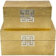 thumbnail image 2 of Galt International Storage Box Set Decorative Storage Box w/Hinged Lid Classic Design Wood Decor Boxes with Geometric Clasp Storage for Bedroom & Home - Set of 2 (Gold Leaf), 2 of 8