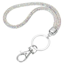 Uxcell Bling Crystal Lanyard, 11.8" Phone Wrist Strap with Metal Clasp & Keyring for Women ID Card, Gradient AB
