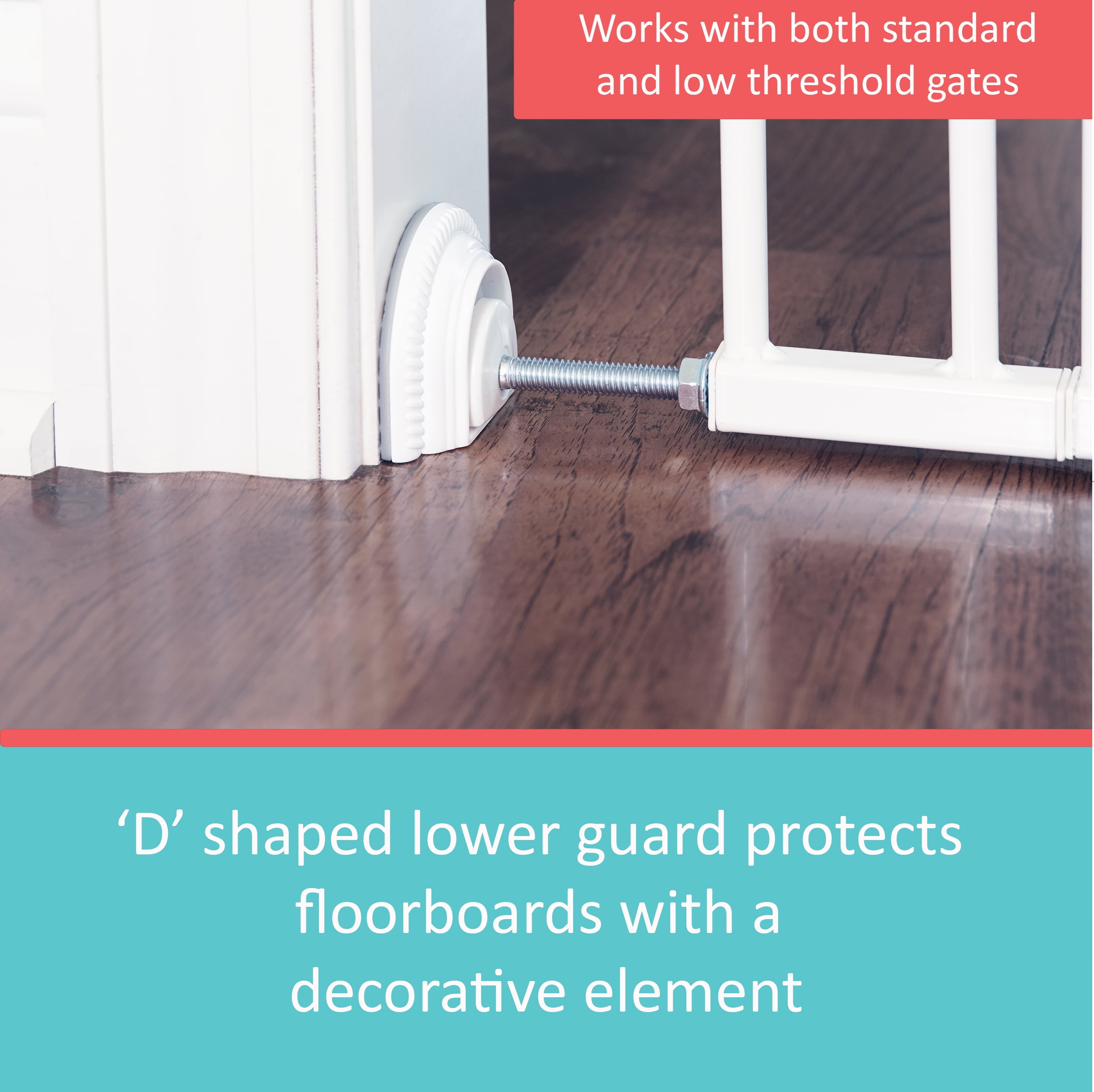 Toddleroo by North States Baby Safety Gate Wall Guards, 4 Count, White