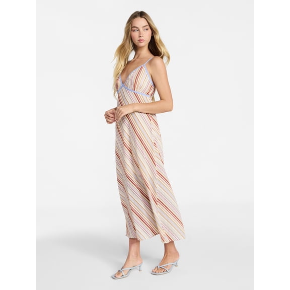 No Boundaries Striped Cami Maxi Dress, Women's XXS-XXL