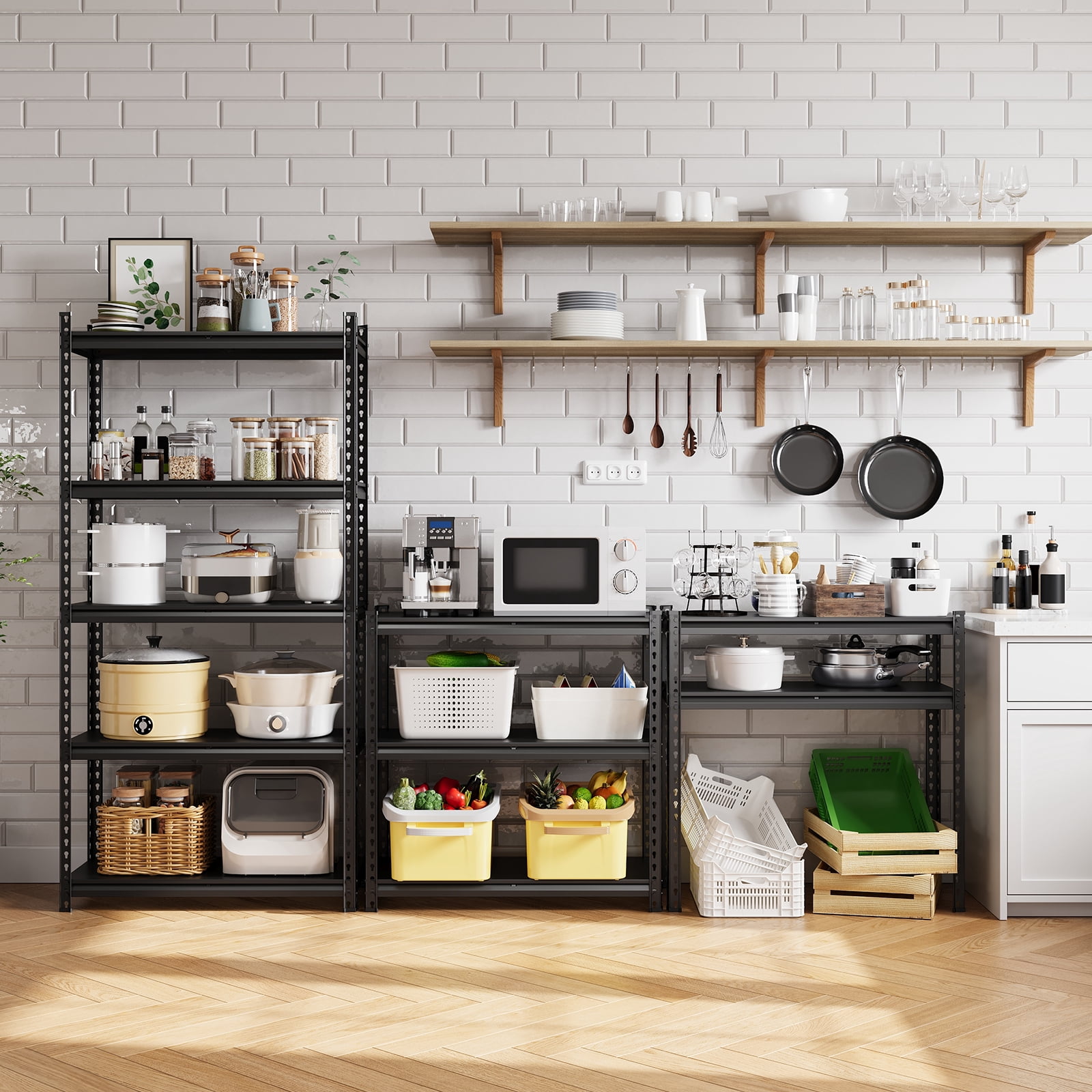 5-Tier Metal Shelving Unit, 48"x16"x72" Garage Storage Shelves, 3850 Lbs Capacity, Adjustable Steel Storage Rack, Standing Workshop Shelving System