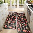 thumbnail image 4 of Kitchen Rugs Sets Of 2,Pioneer Flower Floral Print Pattern Anti Fatigue Kitchen Mat Rugs Non Slip Washable,Decorative Kitchen Floor Mats for Kitchen,Sink,Laundry,17"x47"+17"x47", 4 of 5