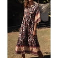 thumbnail image 6 of Vintage Chic Women Floral Print Batwing Sleeve Beach Bohemian Maxi Dresses Robe Ladies V-neck Summer Boho Dress Vestidos, 6 of 6