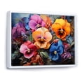 thumbnail image 2 of Designart "Garden Full Of Colorful Pansies I" Pansies Floater Framed Wall Decor, 2 of 5