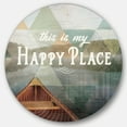thumbnail image 1 of DESIGN ART Designart 'Lake House Happy Quote' Farmhouse Metal Circle Wall Art, 1 of 5