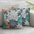 thumbnail image 3 of Acheng  Blue Aqua Oblong Throw Pillow Covers Orange Gray Floral Anchors Pattern Decorative Cushion Cases for Couch Sofa Bedroom  White, 3 of 5