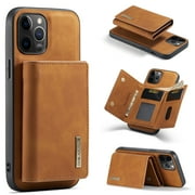 Apple iPhone 7 Case 4.7 Inch, iPhone 8 Case, iPhone SE 2020 Case, Magnetic Clasp Removable PU Leather Wallet Case with Stand, Silicone Back Cover Case, Lightweight Protector with Card Holder (Brown)