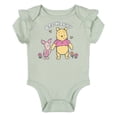 thumbnail image 2 of Disney Winnie the Pooh Piglet Bodysuit, French Terry Bubble Shorts and Headband 3 Piece Outfit Set Gingham Newborn to Infant, 2 of 5