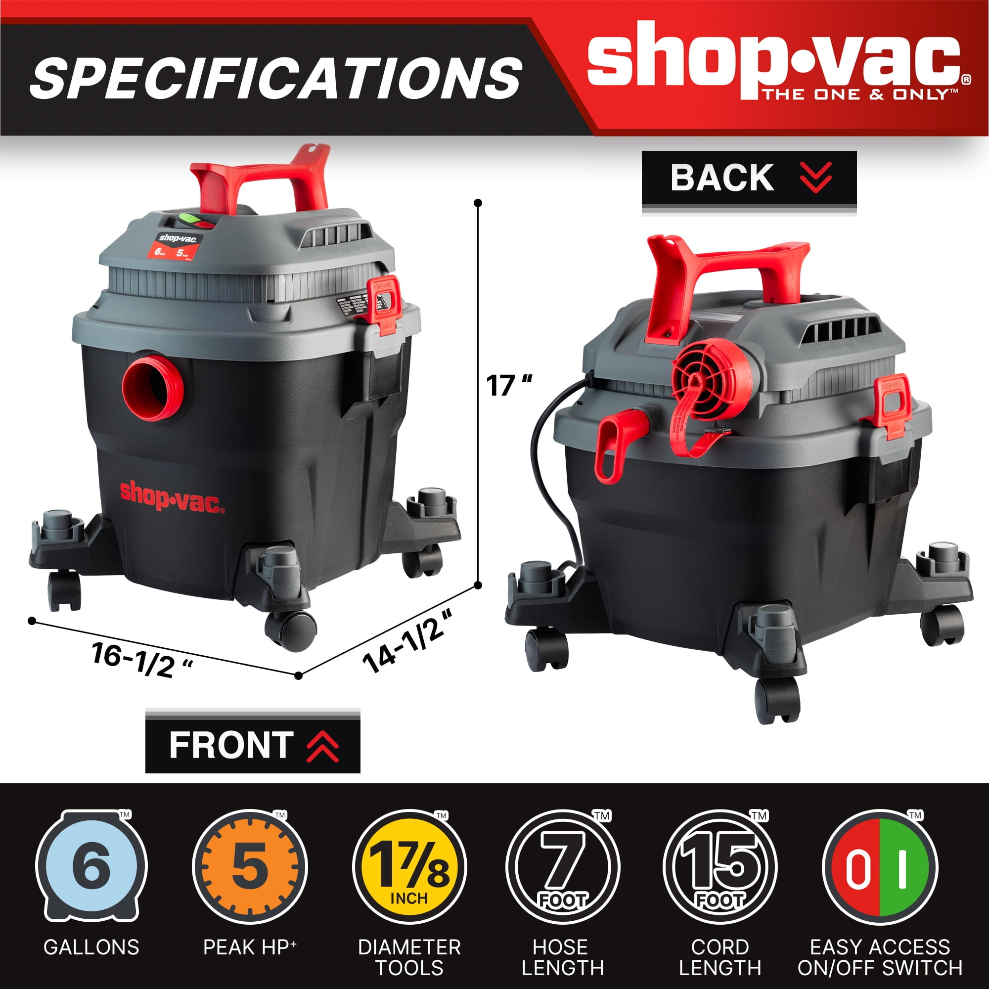 Shop-Vac 6G 5.0HP Square Wet Dry Vac