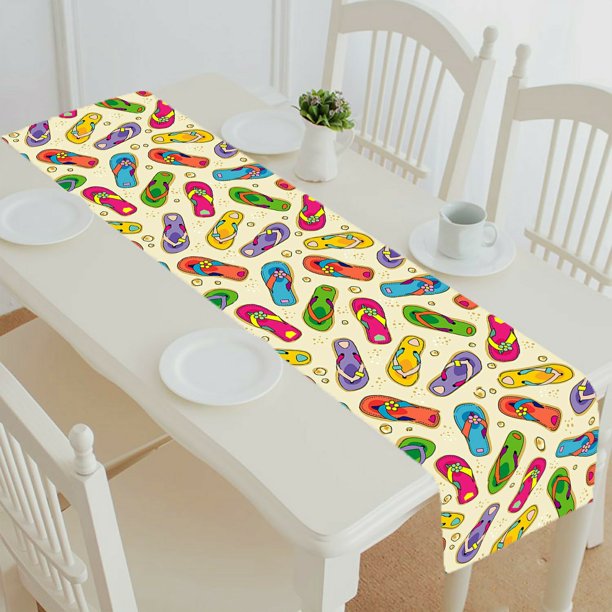 ECZJNT flip flops beach sand table runner table cloth tea table cloth