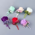 thumbnail image 4 of YOPTOP Boutonnière de Mariée en Soie avec Strass, Corsage à Fleurs Roses, Rouge, 1pcscorsage, 4 of 10