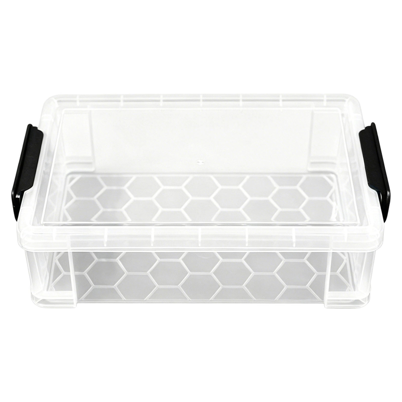 KUMHONW 1 Pack Pencil Boxes,New Extra Large Pencil Case,Plastic Crayon Pen Box,Clear Marker Organizer Craft Storage,Plastic Containers with Lids,Stackable Art Storage Box for Supplies,Black
