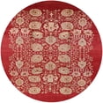 thumbnail image 1 of Ahgly Company Tapis Rond Intérieur Moderne Mi-Siècle Rouge Oriental, 5 Pieds Rond, 1 of 6