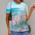 thumbnail image 6 of Vibe Blooming Tulips Women's Short Sleeve Tops Casual Blouses T Shirt, 6 of 6