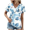 thumbnail image 2 of Kayannuo Womens Tops Shirts for Women Valentine's Day Women's V-Neck Fashion Casual Short-Sleeved Spring And Summer Top, 2 of 4