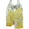 thumbnail image 3 of Wrapables® Floral Bird Print Polyester and Silk Oblong Scarf, Periwinkle, 3 of 4