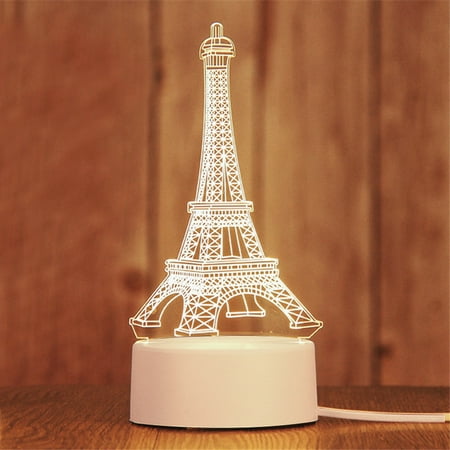 

3D Symphony Tower Light 7 Colors and Blink Modes With Remote Control Dimming Birthday Gift (White)