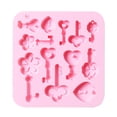 thumbnail image 1 of Moldes de chocolate de silicona de 12 cavidades, moldes de jabón en forma de llave, grado alimenticio, libre de Bpa, rosa Feliz Sencillez, 1 of 5