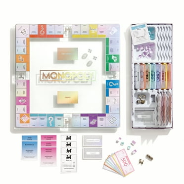 WS Game Company Monopoly Aura Edition with Tempered Glass Game Board