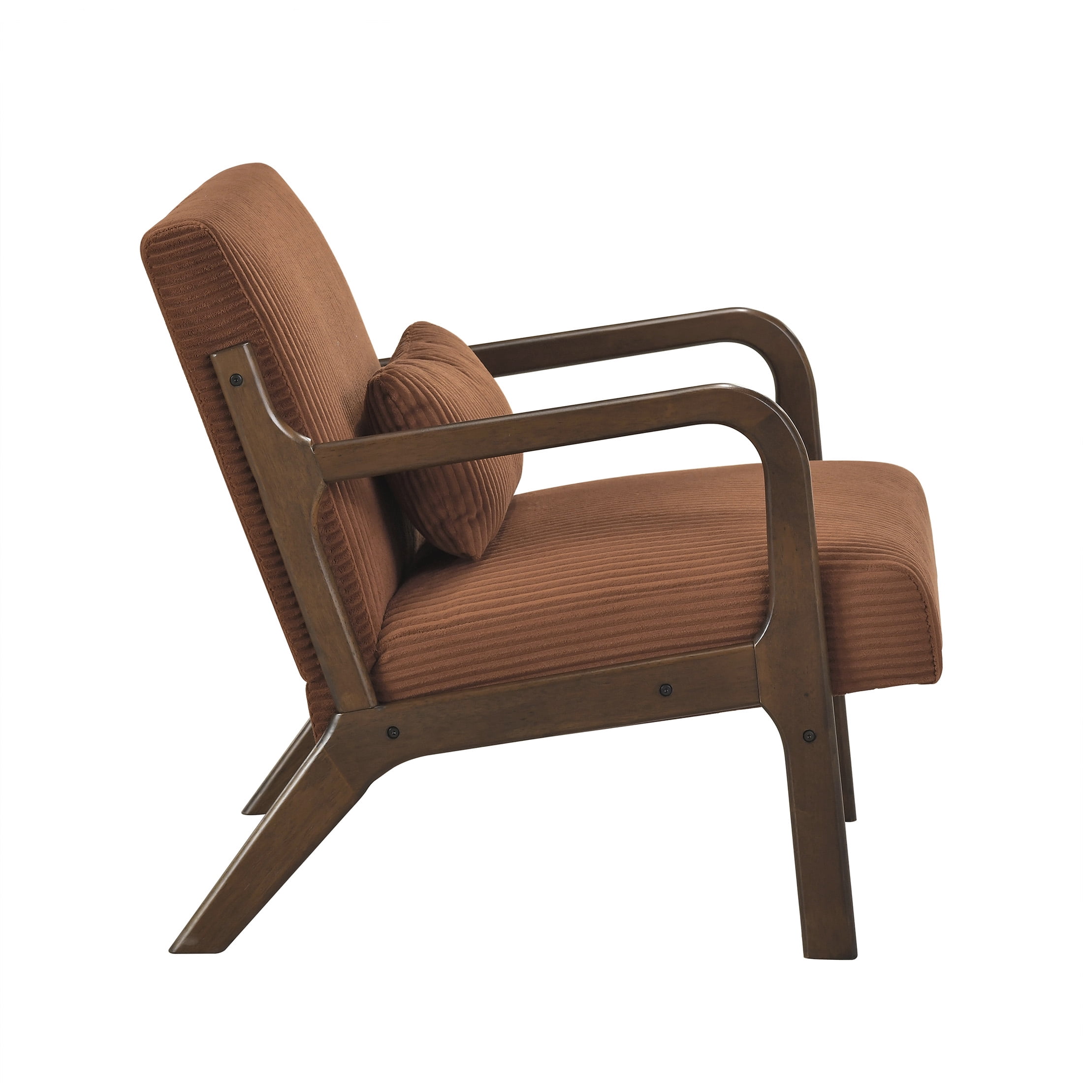 OakvillePark Cavano Wood Frame Corduroy Accent Chair, Orange