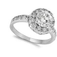 thumbnail image 4 of CHOOSE YOUR COLOR Clear CZ Promise Round Solitaire Halo Ring .925 Sterling Silver Band White Female Size 5, 4 of 4