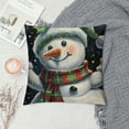 thumbnail image 2 of Orinice Snowman Graphic Decorative Cushion Throw Pillow Cover Winter Soft and Durable 1PC 12x12in, 2 of 5