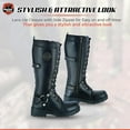 thumbnail image 3 of Daniel Smart Women’s Motorcycle Harness Boots–Full Grain Cowhide Waterproof Shoes with Cement Construction & Non Skid Outsole, 3 of 7