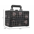 thumbnail image 5 of Makeup Train Case Portable Makeup Case Organizer 2 Trays Cosmetic Box Storage with Mirror Lockable with Key for Cosmetics Nail Tech Traveling Makeup Travel Box Punk Love Hearts, 5 of 6