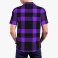 thumbnail image 4 of Daiia Purple Buffalo Plaid Pattern Men’s Polo Shirts,Solid Deck Shirt,Classic Fit, Breathable Cotton Polo for Casual and Sport Wear-, 4 of 9