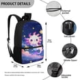 thumbnail image 5 of Uorisanigo 17 inch Kids Starry Axolotl Backpack School 5-15 Year with Adjustable Padded Straps Student School Bag Large Capacity for Schools, Camps and Travel, 5 of 6