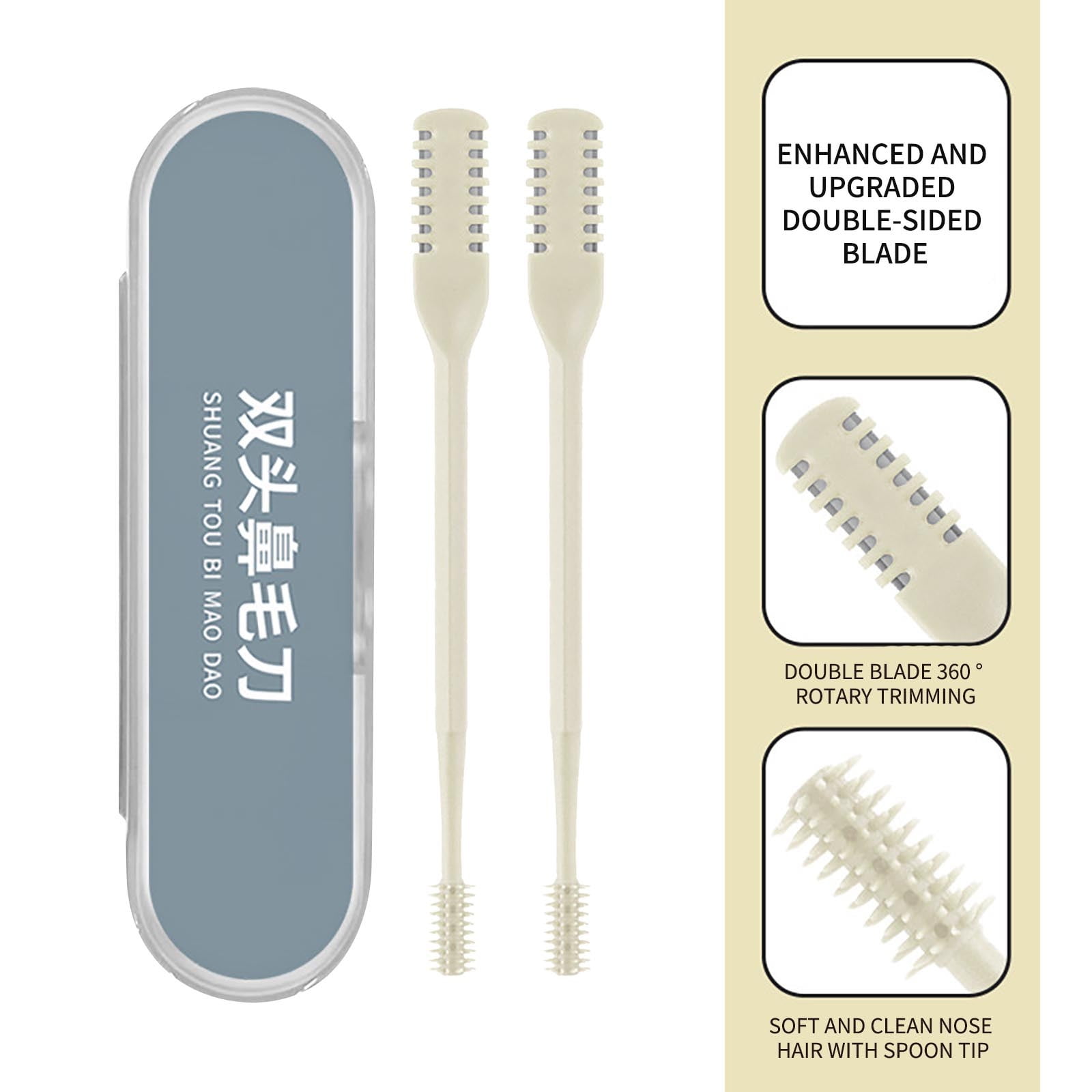 Banghong Nasal Hair Cutter, 360 Degree Rotating Nose Hair Trimmer for