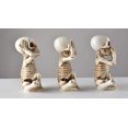 thumbnail image 6 of Skeletons Statue Hear See Speak No Evil Baby Halloween Figurines Home Decorative, Set of Three, 4.8 in, Oyster White Polyresin, 6 of 7