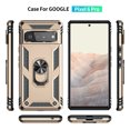 thumbnail image 3 of Compatible with Google Pixel 6 Pro Case Built-in 360 Ring Holder Kickstand, Extreme Protection Military Armor Magnetic Car Dual Layer Protective Heavy Duty Phone Cover For Google Pixel 6 Pro,Gold, 3 of 8