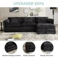 thumbnail image 3 of MOONMISS Chenille Upholstered L-Shape Comfy Oversized Modular Sectional Sleeper Sofa with Moveable Ottoman-Black, 3 of 5