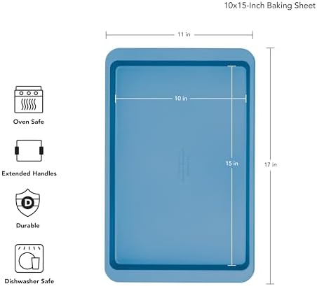 10x15in Nonstick Aluminized Steel Baking Sheet, Blue Velvet