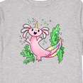 thumbnail image 4 of Inktastic Axolotl Unicorn with Rainbow Tail, Bubbles and Seaweed. Boys or Girls Long Sleeve Toddler T-Shirt, 4 of 5