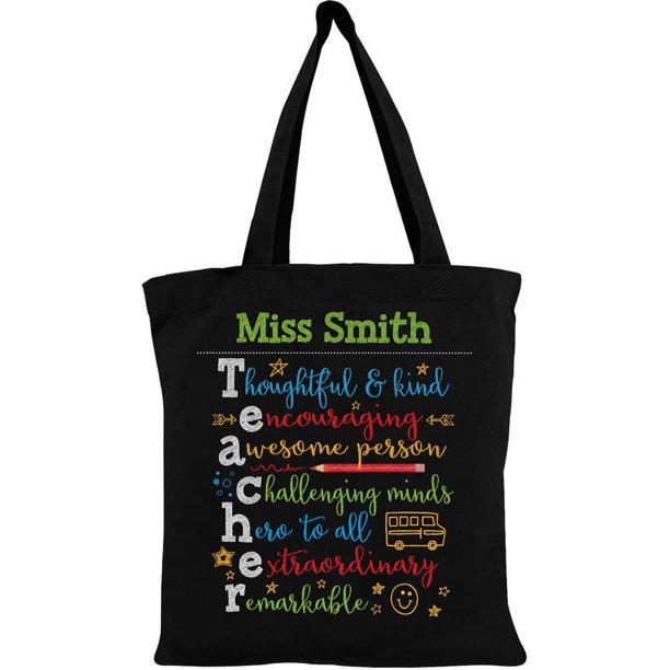 Colorful Teacher Appreciation Personalized Tote Bag