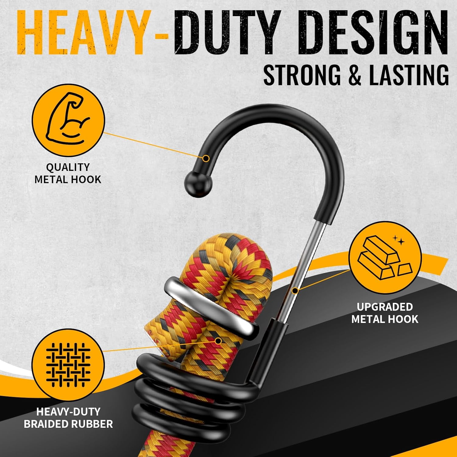 Premium Bungee Cords Heavy Duty - 22 pcs Bungee Cords with Hooks in A Storage Bag Includes 10", 18", 24", 30", 36", 48" Bungie Cord Bundle