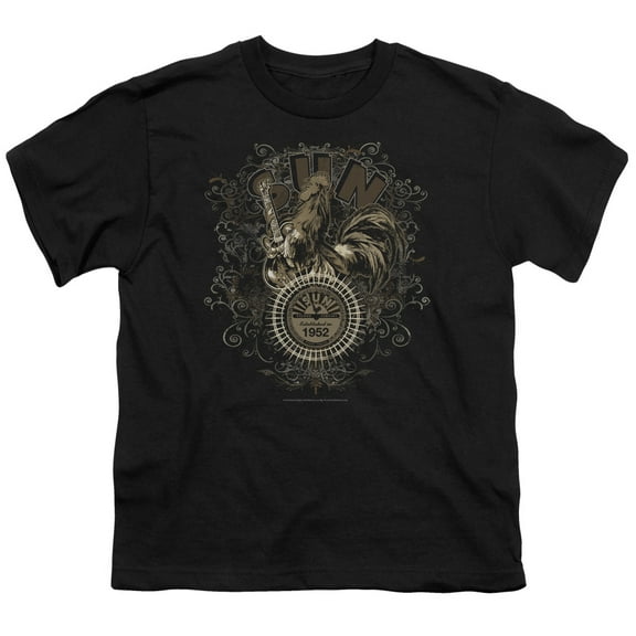 Sun - Scroll Around Rooster - Youth Short Sleeve Shirt - Large
