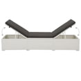thumbnail image 3 of Benjara Nino Outdoor Chaise Lounger Sunbed- Black Cushion- White Poly Rattan, 3 of 6
