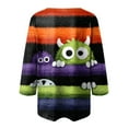 thumbnail image 5 of Godom Womens V-Neck T-Shirt Halloween Graphic Tees Tops 3/4 Long Sleeve Casual T Shirts, 5 of 5
