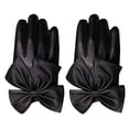 thumbnail image 1 of Moto Femmes Rivets Arc de Couleur Unie Faux Gants en Cuir Pleine Mitaines Doigt, 1 of 11