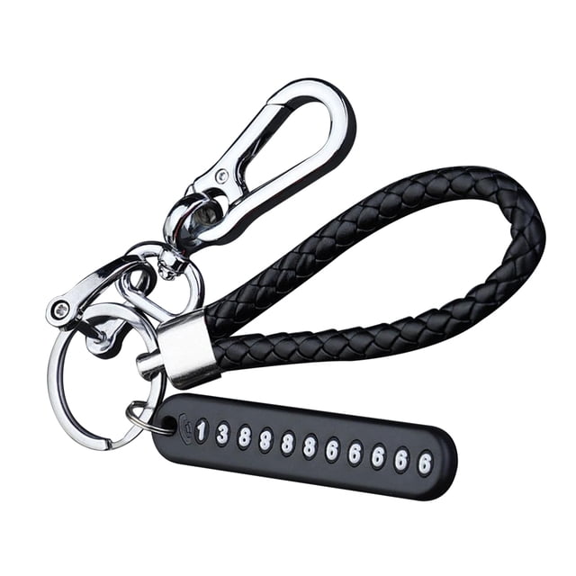 Sidaley Llavero para llave de coche Hebilla de número de teléfono de coche anti-perdida con cuerda trenzada Automoción decorativa y accesorios No.01 Sidaley VI000542-01