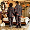 thumbnail image 6 of DORKASM Halloween Couple Pajamas Matching Sets Long Sleeve Pajama Set for Women & Men Button-Down V-Neck Sleepwear House Wear Red M, 6 of 6