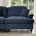 thumbnail image 6 of Modular Sectional Sofa, 3 Seat Sofa and 2 Seat Loveseat Sofa Sets with Removable Ruffles Pleats Skirts, Deep Seat Sofa for Living Room, Blue, 6 of 7