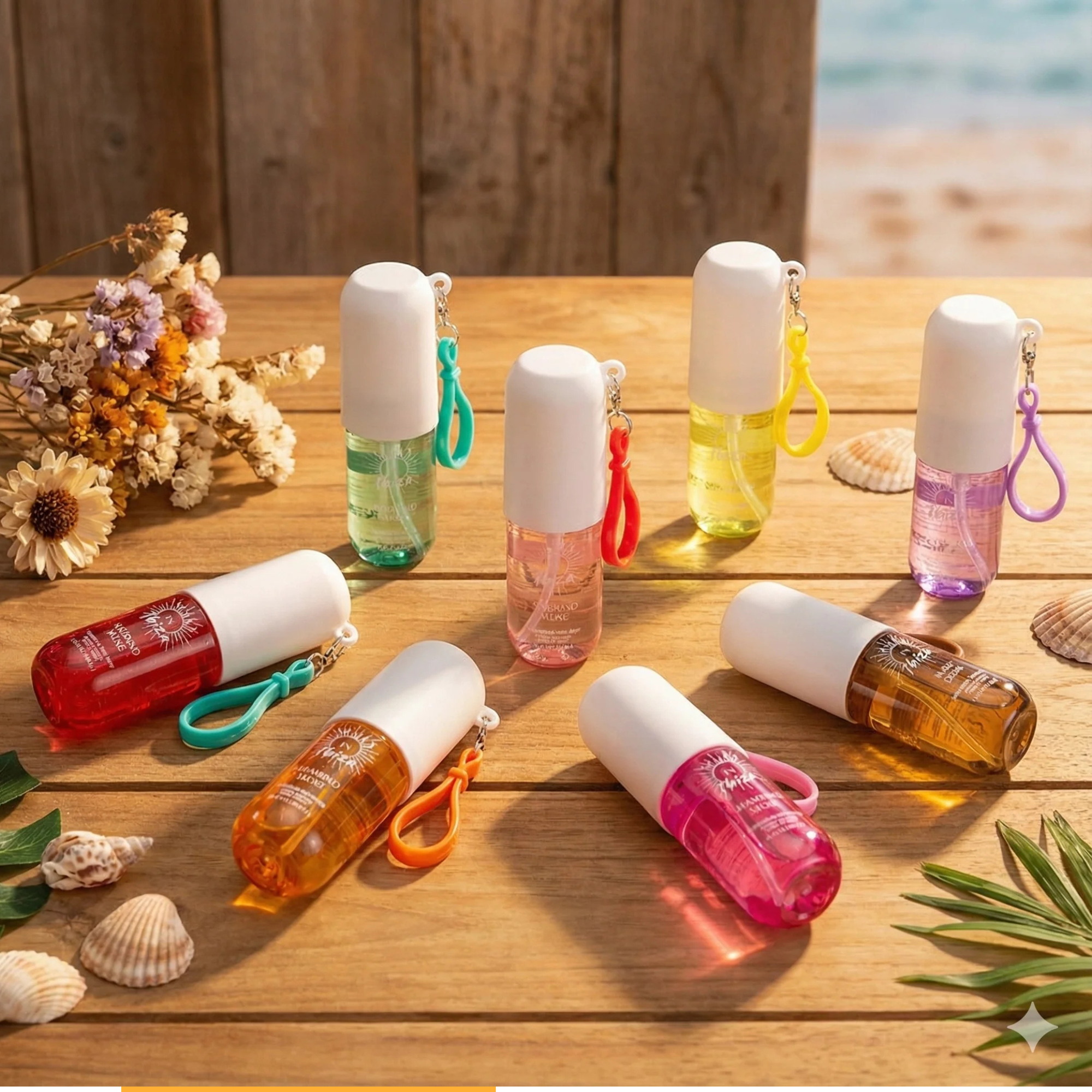 Solo En Ibiza Fragrance Body Mist 1.02 oz with Keychain 8 Assorted Scents