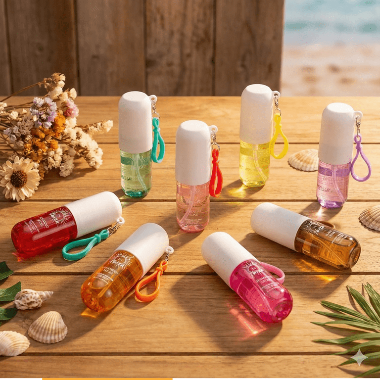 Solo En Ibiza Fragrance Body Mist 1.02 oz with Keychain 8 Assorted