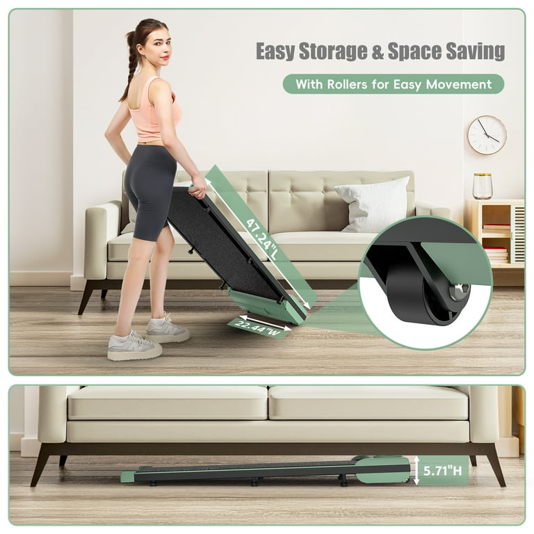 ANCHEER Walking Pad Under Desk Treadmill with Remote Control 2 in 1 Portable Walking Pad Treadmill for Home Office Exercise Green