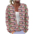 thumbnail image 2 of LOVZFMLL Cardigan pour Femme Cardigan à Manches Longues Ajouré Couleur Unie Veste Décontractée, 2 of 5